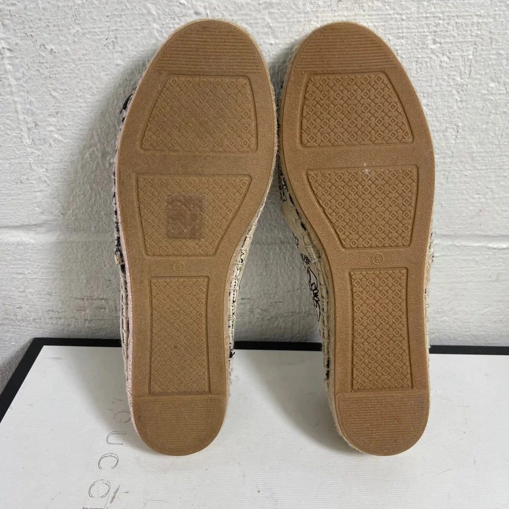 Tory Burch Bandana Print 74053‎ Color Block Flat Espadrilles Slip On Womens 5 US